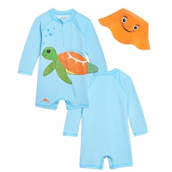 Tommy Bahama Boy's Swim Set Turtle Size 12/18 Month's NWT - Picture 2 of 5